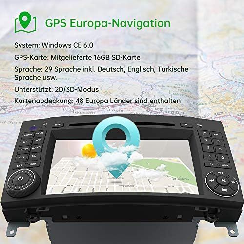  [아마존베스트]-Service-Informationen AWESAFE Car Radio with Navigation System, Supports DAB+ Bluetooth CD DVD RDS Radio 2 DIN 7 Inch Screen