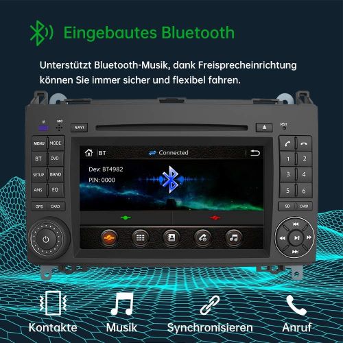  [아마존베스트]-Service-Informationen AWESAFE Car Radio with Navigation System, Supports DAB+ Bluetooth CD DVD RDS Radio 2 DIN 7 Inch Screen