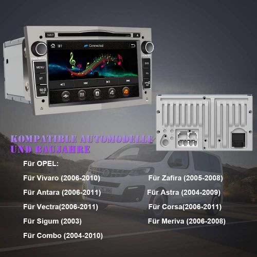  AWESAFE 2 DIN Car Radio with Satnav for Opel, 7 Inch Touchscreen Radio Supports Steering Wheel Control USB SD RDS Bluetooth