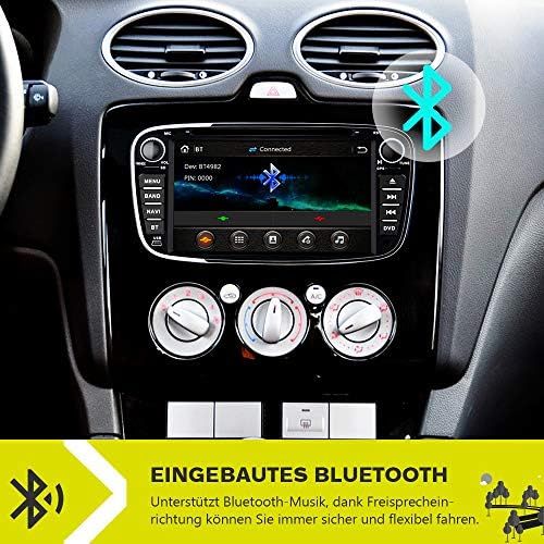  Awesafe Car Radio for Ford Focus Mondeo, Double Din Radio with Sat Nav, Black