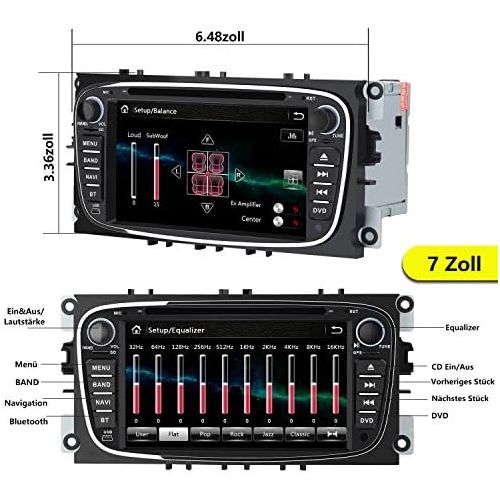  Awesafe Car Radio for Ford Focus Mondeo, Double Din Radio with Sat Nav, Black