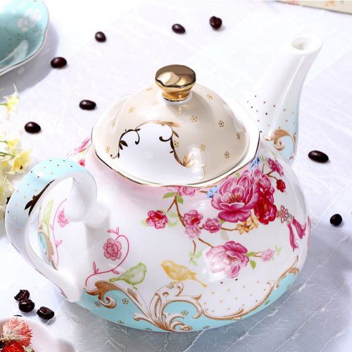  AWHOME Tea Pot Bone China Floral Design Vintage 850 ml about 4 Cups Gift Box