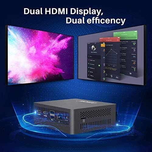  [아마존베스트]Mini PC, Intel Celeron N3450 8GB DDR4, 128GB M.2 SATA SSD, Mini Desktop Computer, AWOW AL34 Micro PC, Windows 10 Home, 4K HD, Dual HDMI 1.4, 2.4G/5G Dual WiFi, Gigabit Ethernet, 4X