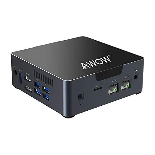 [아마존베스트]Awow Mini PC AK34 Windows 10 6GB DDR4 128GB SSD Desktop Computer, Intel Celeron N3450 4K HD/Dual LAN/2.4G+5G WiFi/BT 4.2/HDMI