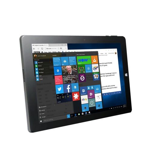  AWOW 10 Windows 10 Mini Touch Screen 2 in 1 Laptop Computer Tablet PC IPS 1280X800 Intel Atom Z8350 2GB RAM 32GB ROM Dual Webcam Micro SD Bluetooth 4.0 USB Wi-Fi HDMI Keyboard Gray