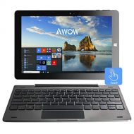 AWOW 10.1” Touch Screen Windows 10 2in1 Laptop Tablet PC with Intel X5-Z8350 Quad-Core 1.44GhzIPS HD 1280 X 8004GB32GBDual WebcamWi-FiBluetooth 4.0Micro HDMIMicro SDUSBIron Gr