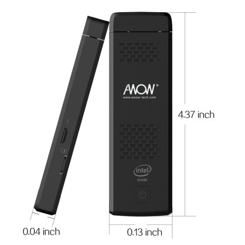  AWOW Windows 10 (64bit) Mini PC Stick 4GB RAM+32GB ROM Compute Stick with Extra Quiet Fan Intel Atom X5 Z8350Dual WiFi 2.4G+5GHDMIBluetooth 4.0USB 3.0Micro SD-[MP18-SC432]