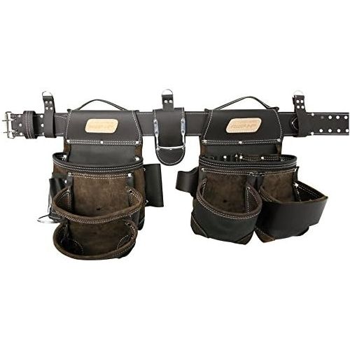  AWP HP General Construction Leather Belt Flip Pocket Tool Rig