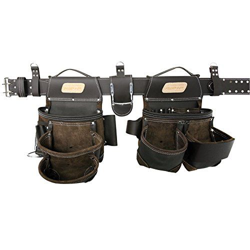  AWP HP General Construction Leather Belt Flip Pocket Tool Rig