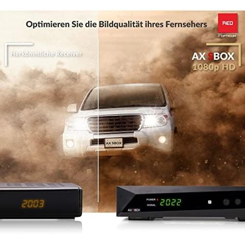  AX Technology Opticum SBOX Satellite Receiver HD with PVR Recording Function, Timeshift, Media Player, 1080P Full HD Digital Receiver for Satellite TV DVB S/S2, Astra & Hotbird Pre Installed + A