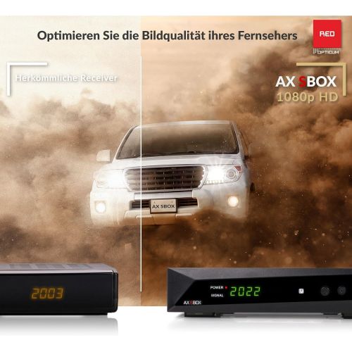  AX Technology Opticum SBOX Satellite Receiver HD with PVR Recording Function, Timeshift, Media Player, 1080P Full HD Digital Receiver for Satellite TV DVB S/S2, Astra & Hotbird Pre Installed + A