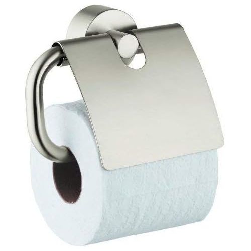  AXOR Toilet Paper Holder with Cover Easy Install 6-inch Modern Accessories in Brushed Nickel, 41538820