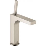 AXOR Citterio Modern Minimalist Hand Polished 1-Handle 1 11-inch Tall Bathroom Sink Faucet in Brushed Nickel, 39031821