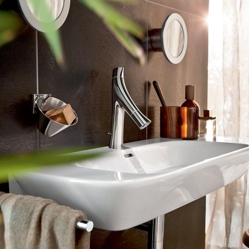  AXOR Starck Organic Premium Hand Polished 2-Handle 1-Hole 11-inch Tall Bathroom Sink Faucet in Chrome, 12010001
