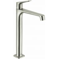 AXOR Citterio M Modern Minimalist Hand Polished 1-Handle 1 13-inch Tall Bathroom Sink Faucet in Brushed Nickel, 34120821
