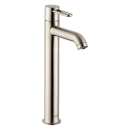  AXOR Uno Modern Upgrade Hand Polished 1-Handle 1 14-inch Tall Bathroom Sink Faucet in Brushed Nickel, 38025821