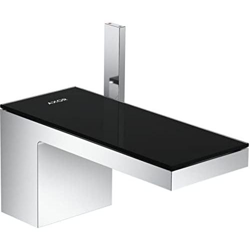  AXOR MyEdition Avantgarde 1-Handle 1 6-inch Tall Bathroom Sink Faucet in Chrome / Black Glass, 47010601