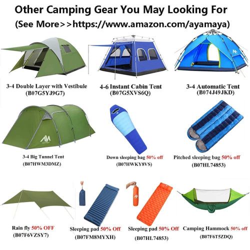  AYAMAYA Camping Tents 4-6 PersonsPeopleMan Instant Cabin Tent with [6 Screen Windows], Waterproof Hydraulic Automatic Quick Easy Setup Ventilation Screenhouse Sunshade Canopy for