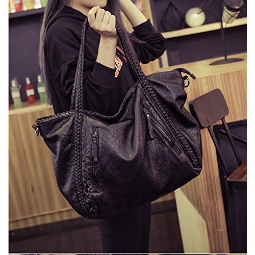  AYCQ Big Capacity Fashion Women Handbags Soft Leather Lady Tote bag Woven Pattern Shoulder Bag