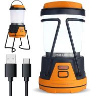 Rechargeable LED Camping Lantern - Power Outages, Hurricanes, Emergency, Hiking, Outdoor - Bright Battery Powered Electric Survival Light with Built-in Power Bank- Portable and Waterproof Camp Lantern