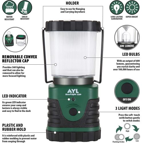  [아마존 핫딜]  [아마존핫딜]AYL Starlight - Water Resistant - Shock Proof - Battery Powered Ultra Long Lasting Up to 6 Days Straight - 600 Lumens Ultra Bright LED Lantern - Perfect Camping Lantern for Hiking,