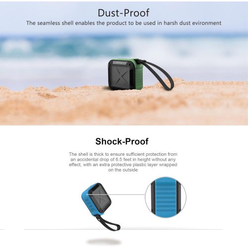  [아마존 핫딜] Portable Outdoor and Shower Bluetooth 5.0 Speaker by AYL SoundFit, Water Resistant, Wireless with 10 Hour Rechargeable Battery Life, Powerful Audio Driver, Pairs with All Bluetooth