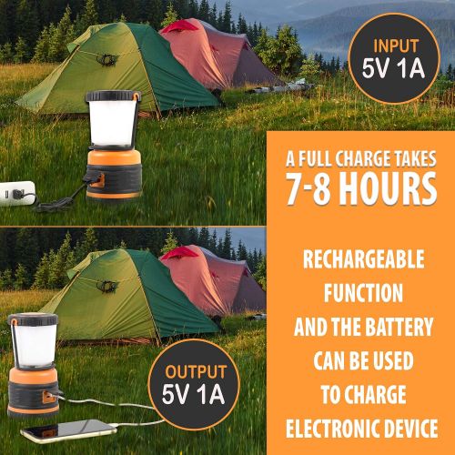  AYL LED Camping Lantern Rechargeable, 1800LM, 4 Light Modes, 4400mAh Power Bank, IP44 Waterproof, Perfect Lantern Flashlight for Hurricane, Emergency, Power Outages, Home and More, USB