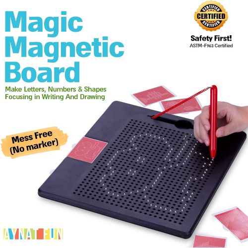  [아마존베스트]AYNAT FUN Magnetic Tablet Drawing Board for Kids - Smart, Frustration-Free Design - Reinforce Lifetime Learning - STEM Montessori Road Trip Activities Magnet Toys & Stylus for Age