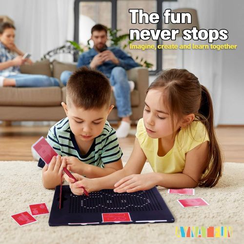  [아마존베스트]AYNAT FUN Magnetic Tablet Drawing Board for Kids - Smart, Frustration-Free Design - Reinforce Lifetime Learning - STEM Montessori Road Trip Activities Magnet Toys & Stylus for Age