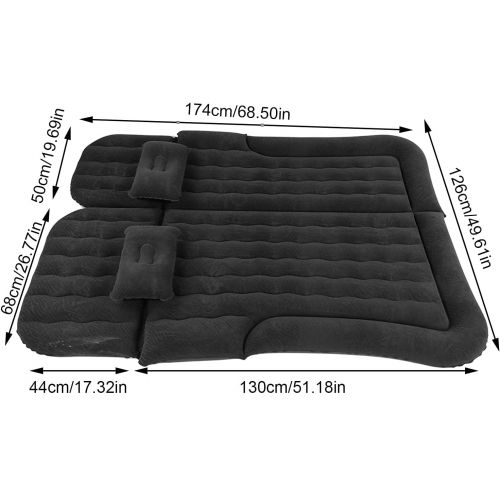  AYNEFY Car Air Mattress, SUV Air Mattress for Camping,2-In-1 Multi-functional Inflatable Bed PVC Flocking Soft Sleeping Rest Cushion for Home Outdoor Travel Sleeping Inflate Air Mattress