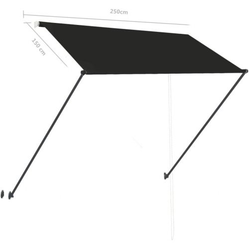  AYNEFY Sun Shade Shelter, Weather Resistant Outdoor Awning Sturdy Retractable 250x150 cm Easy to Clean for Terrace