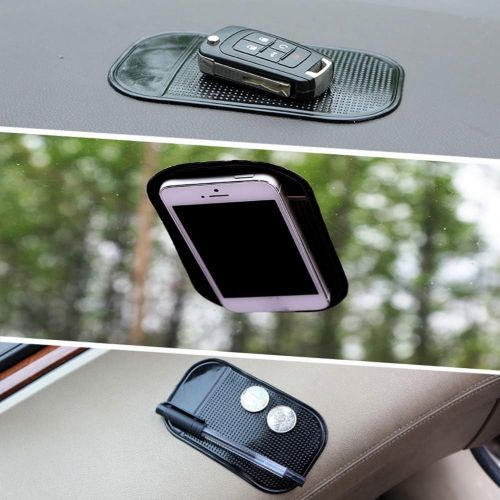  [아마존베스트]AYWFEY 6 Pack Non-Slip Car Dashboard Grip Pad,Anti-Slip Heat Resistant Sticky Gel Dash Latex Mat for Cell Phone Vehicle Sunglasses Keys Coins CD Electronic Devices GPS,2 Sizes,Blac