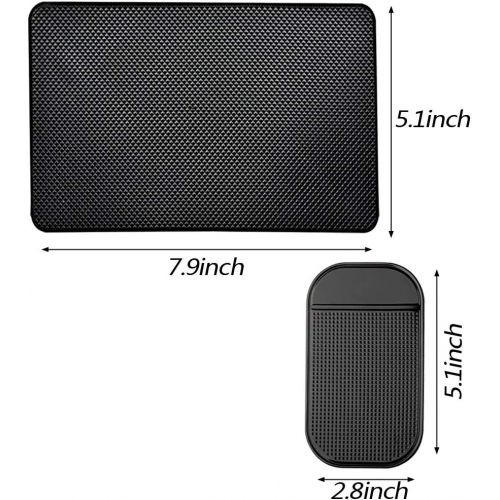  [아마존베스트]AYWFEY 6 Pack Non-Slip Car Dashboard Grip Pad,Anti-Slip Heat Resistant Sticky Gel Dash Latex Mat for Cell Phone Vehicle Sunglasses Keys Coins CD Electronic Devices GPS,2 Sizes,Blac