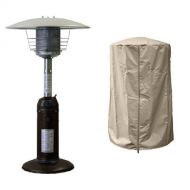 AZ Patio Bronze Gold Portable Table Top Patio Heater HLDs032-CG with 39 Heavy Duty Heater Cover - Tan