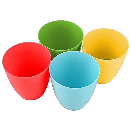  AZ-Home Childrens 24 piece colorful plastic Dinnerware set includes 4 Divided Tray, 4 Plates, 4 Bowl, 4 Spoon, 4 Fork, 4 Tumbler thats BPA free good for Baby and Toddler and its Dishwasher