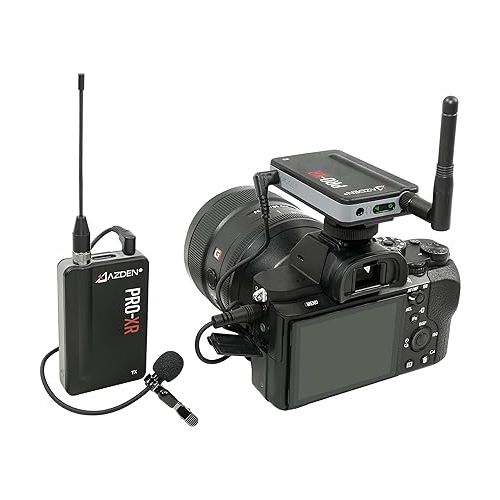  AZDEN PRO-XR Professional Grade 2.4GHz Digital Wireless Microphone System with Signal Redundancy Technology
