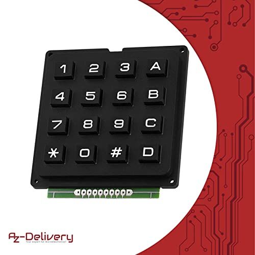  [아마존베스트]AZDelivery 4x4 Matrix Keypad Keyboard Compatible with Arduino and Raspberry Pi Includes eBook!