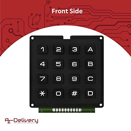  [아마존베스트]AZDelivery 4x4 Matrix Keypad Keyboard Compatible with Arduino and Raspberry Pi Includes eBook!