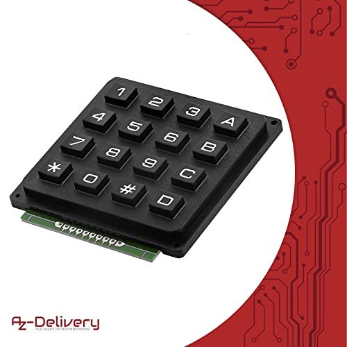  [아마존베스트]AZDelivery 4x4 Matrix Keypad Keyboard Compatible with Arduino and Raspberry Pi Includes eBook!