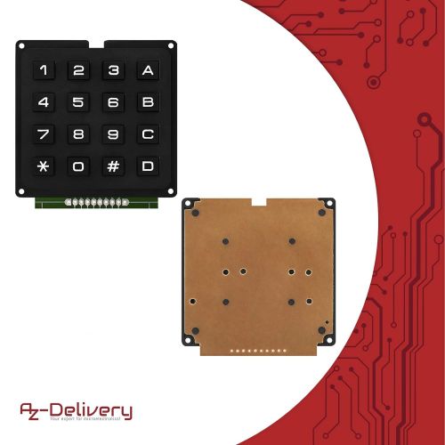  [아마존베스트]AZDelivery 4x4 Matrix Keypad Keyboard Compatible with Arduino and Raspberry Pi Includes eBook!