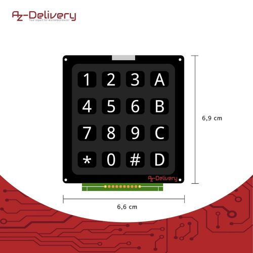  [아마존베스트]AZDelivery 4x4 Matrix Keypad Keyboard Compatible with Arduino and Raspberry Pi Includes eBook!