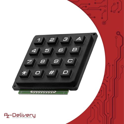  [아마존베스트]AZDelivery 4x4 Matrix Keypad Keyboard Compatible with Arduino and Raspberry Pi Includes eBook!