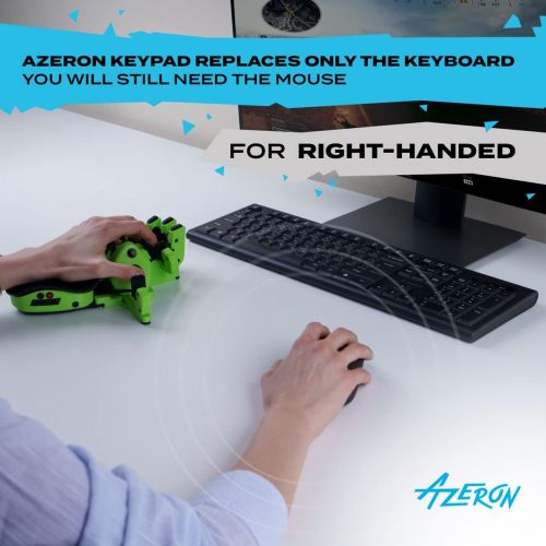  Azeron Classic ? Programmable Gaming Keyboard for PC Gaming ? 3D Printed Customized Keypad with Analog Thumbstick and 26 Programmable Keys for Left Hand (Grey)
