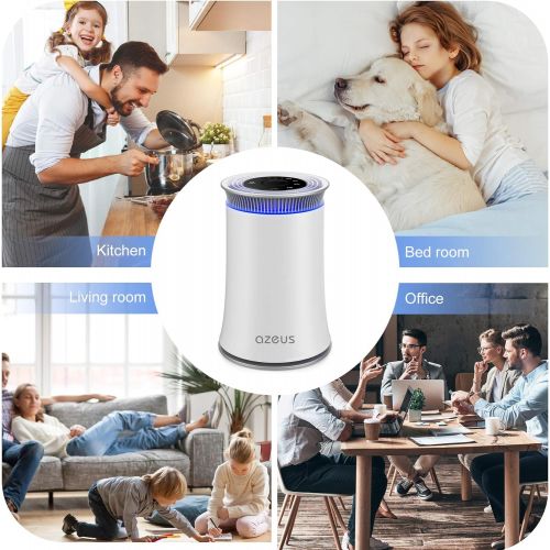  AZEUS Air Purifier for Home Allergies Pets Hair in Bedroom, H13 True HEPA Filter, 25db Filtration System Cleaner Odor Eliminators, Ozone Free, Remove 99.97% Dust Smoke Pollen