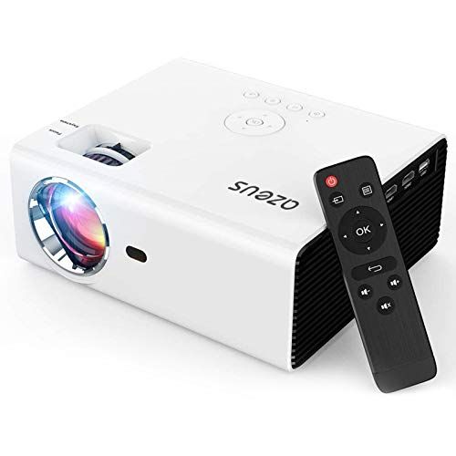  AZEUS RD-822 Video Projector, 5000 Lux Support 1920x1080 with Built-in 5W Sound Speaker, Compatible with PS4, HDMI, VGA, USB, Laptop, Phone, TV Box, Mini Portable HDMI Projector [2