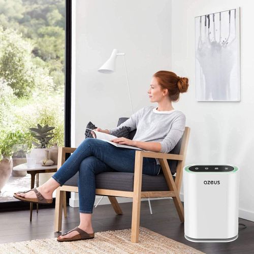  [아마존베스트]AZEUS 7-in-1 Air Purifier for Large Room to 540 ft² ,True HEPA Filter with UV-C Sanitizer and Smart Sensor, Eliminates Germs, Filters Allergies, Pollen, Smoke, Dust Pet Dander, Mol