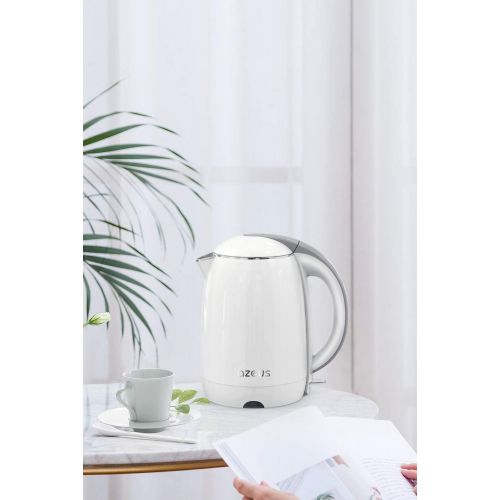  [아마존베스트]AZEUS 1500W Electric Kettle, BPA Free Double Wall Water Kettle with 304 Stainless Steel, 18L Large Capacity Cordless Coffee Pot & Tea Kettle, Auto Shut-Off and Boil-Dry Protection,