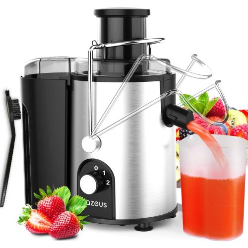  [아마존베스트][ Unique Version] AZEUS Centrifugal Juicer Machines, Juice Extractor with Germany-Made 163 Chopping Blades (Titanium Reinforced) & 2-Layer Centrifugal Bowl, High Juice Yield, Easy