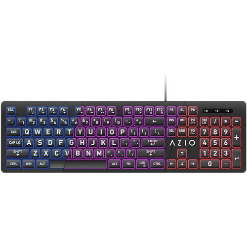  AZIO KB512 Large Font Backlit Keyboard (Black)