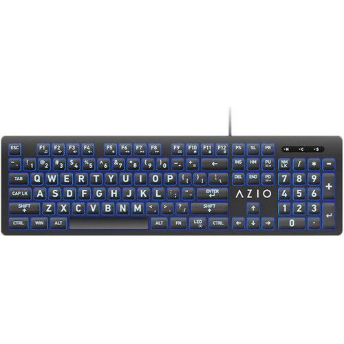  AZIO KB512 Large Font Backlit Keyboard (Black)
